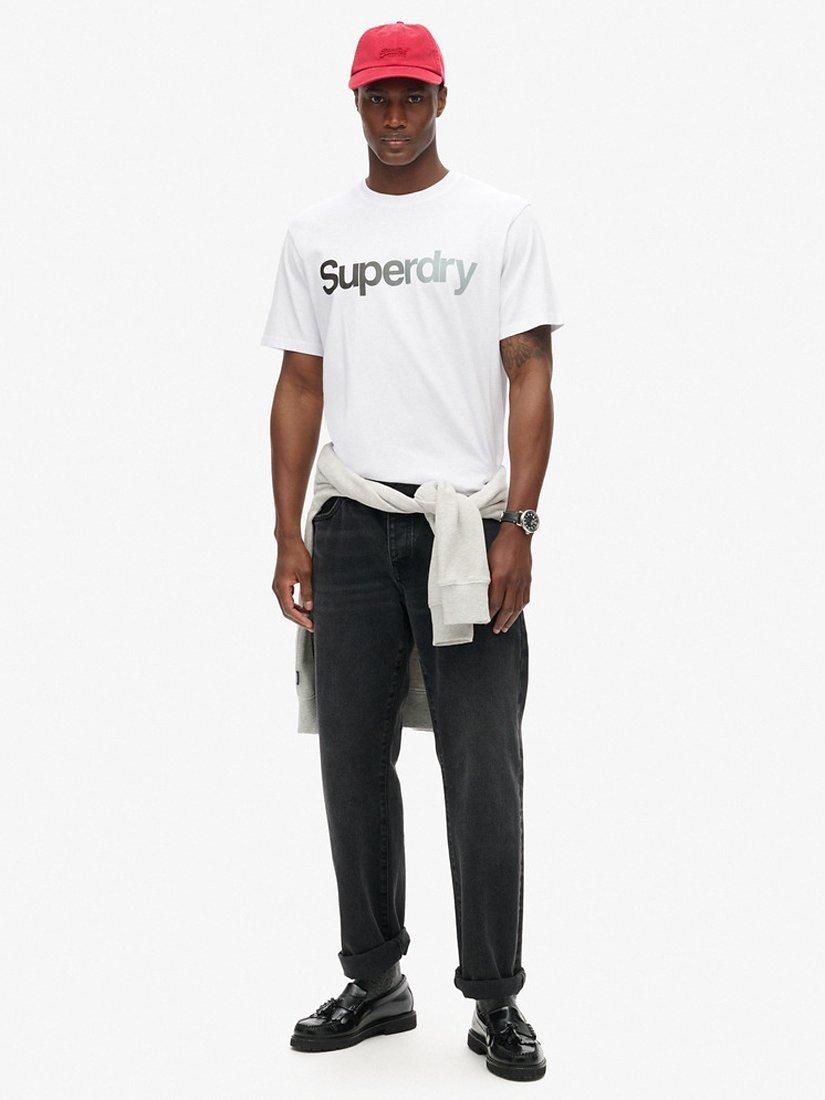 Product image 3 of 5, which shows Superdry Core Logo Fade Loose T-Shirt, Brilliant White, S