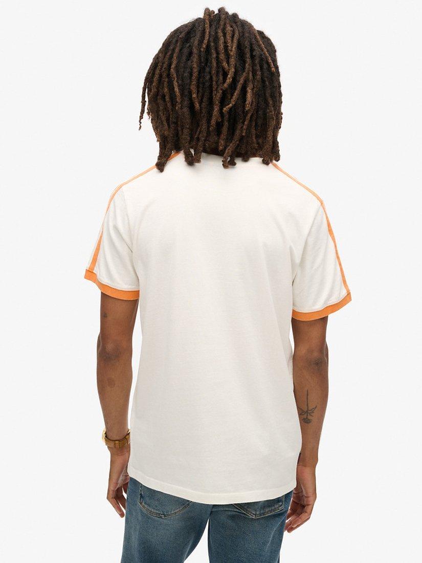 Product image 2 of 6, which shows Superdry Essential Logo Retro Striped T-Shirt, Optic, S