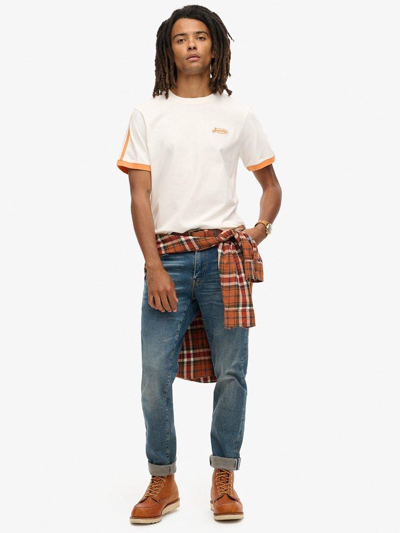 Product image 3 of 6, which shows Superdry Essential Logo Retro Striped T-Shirt, Optic, S