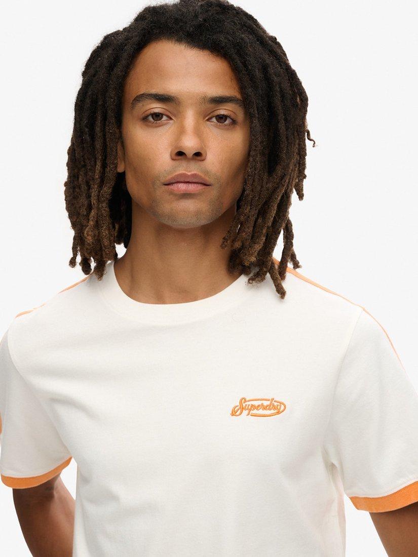 Product image 5 of 6, which shows Superdry Essential Logo Retro Striped T-Shirt, Optic, S