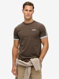 Superdry Essential Logo Retro Striped T-Shirt, Bracken Brown