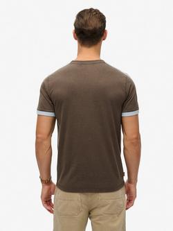 Superdry Essential Logo Retro Striped T-Shirt - view 2, Bracken Brown