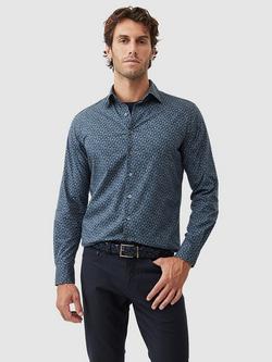 Rodd & Gunn Bellmount Floral Print Slim Fit Cotton Shirt, Indigo, Indigo
