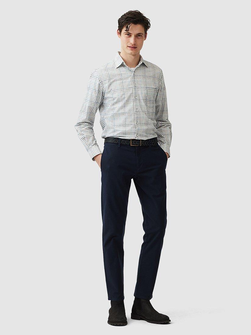 Product image 2 of 5, which shows Rodd & Gunn Brookdale Check Slim Fit Corduroy Cotton Shirt, Sky, M