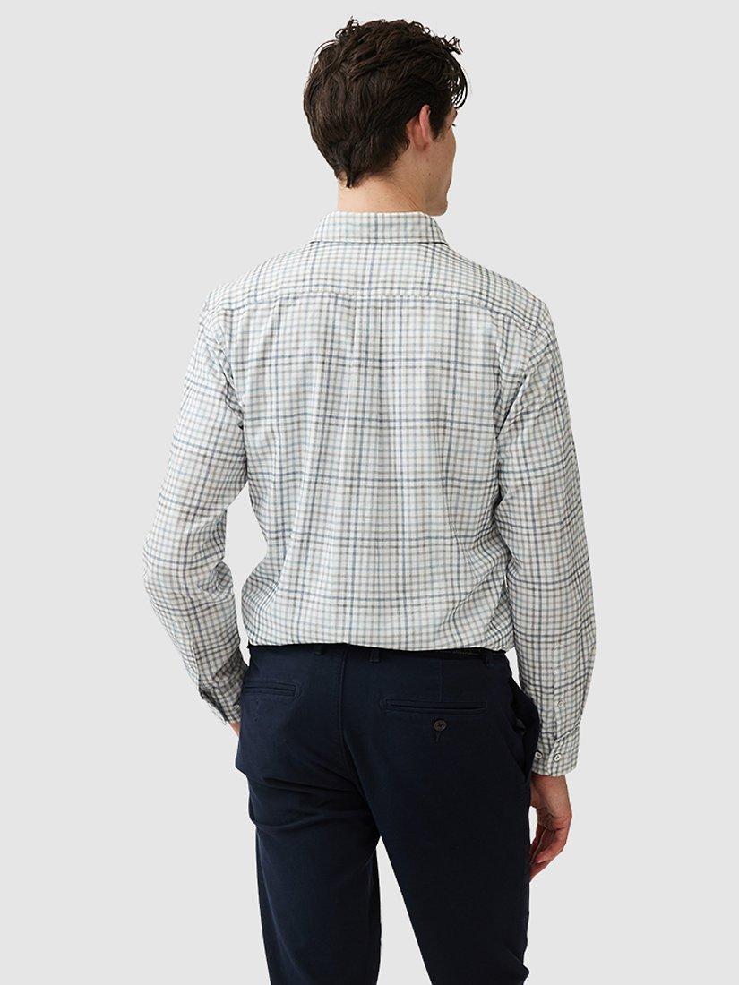 Product image 3 of 5, which shows Rodd & Gunn Brookdale Check Slim Fit Corduroy Cotton Shirt, Sky, M