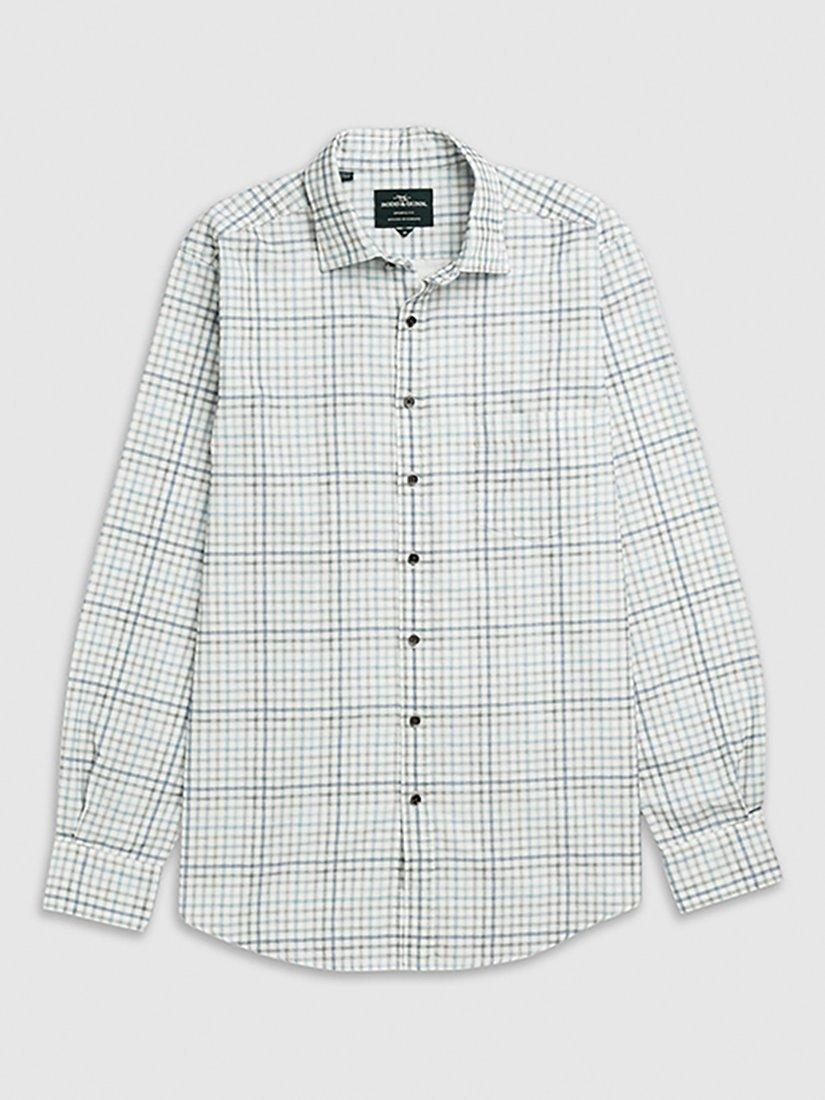 Product image 4 of 5, which shows Rodd & Gunn Brookdale Check Slim Fit Corduroy Cotton Shirt, Sky, M