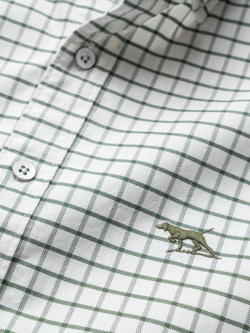 Product image 5 of 5, which shows Rodd & Gunn Gunn Oxford Mid Check Slim Fit Long Sleeve Shirt, Fern, XS