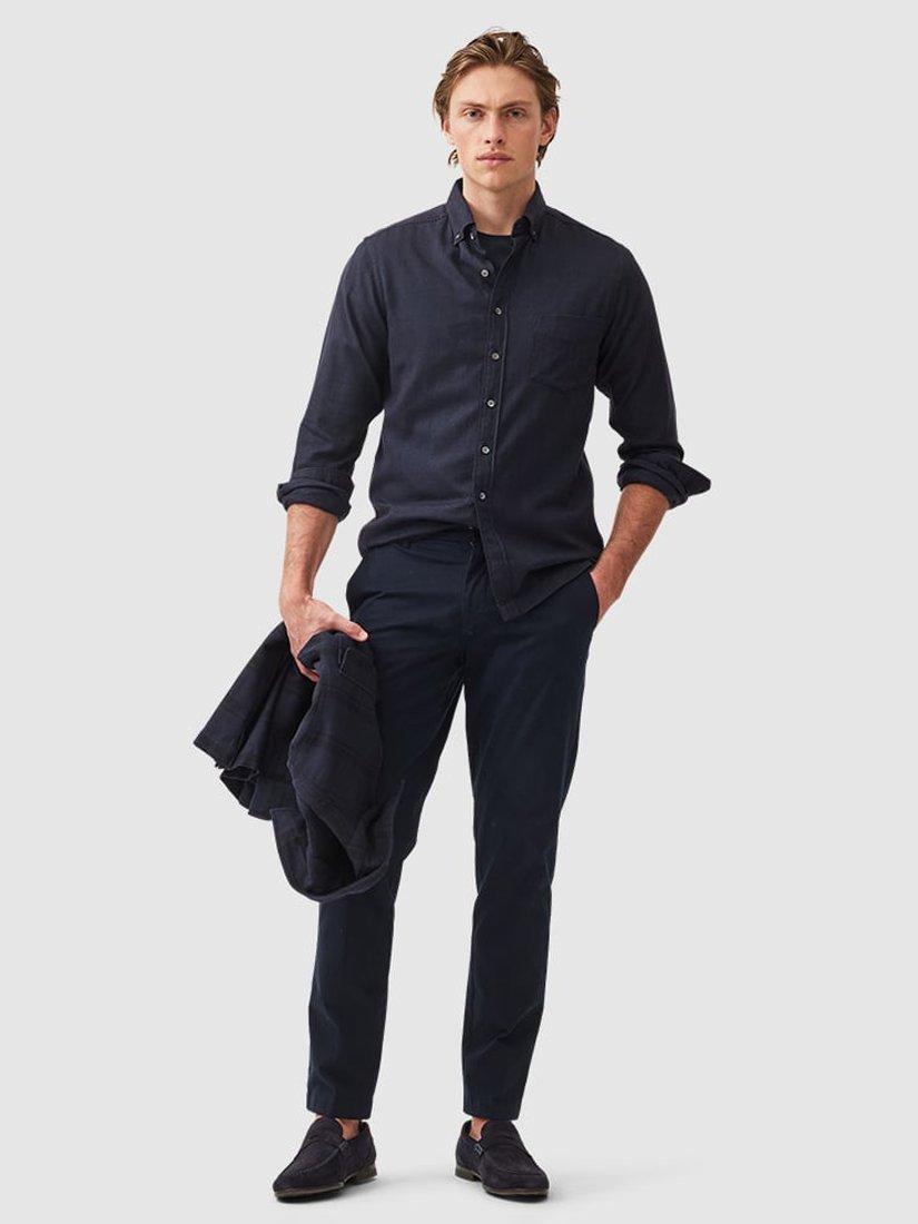 Product image 2 of 5, which shows Rodd & Gunn Heriot Soft Cotton Straight Fit Chinos, Midnight, 28R