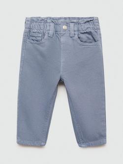 Mango Kids' Paperbag Jeans, Light Pastel Blue