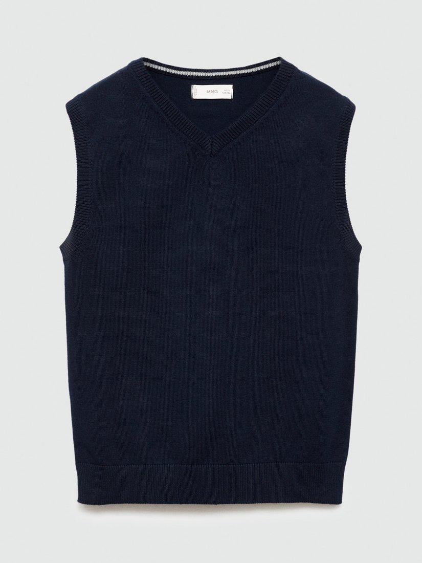 Mango Kids' Genio Waistcoat, Navy
