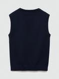 Mango Kids' Genio Waistcoat, Navy