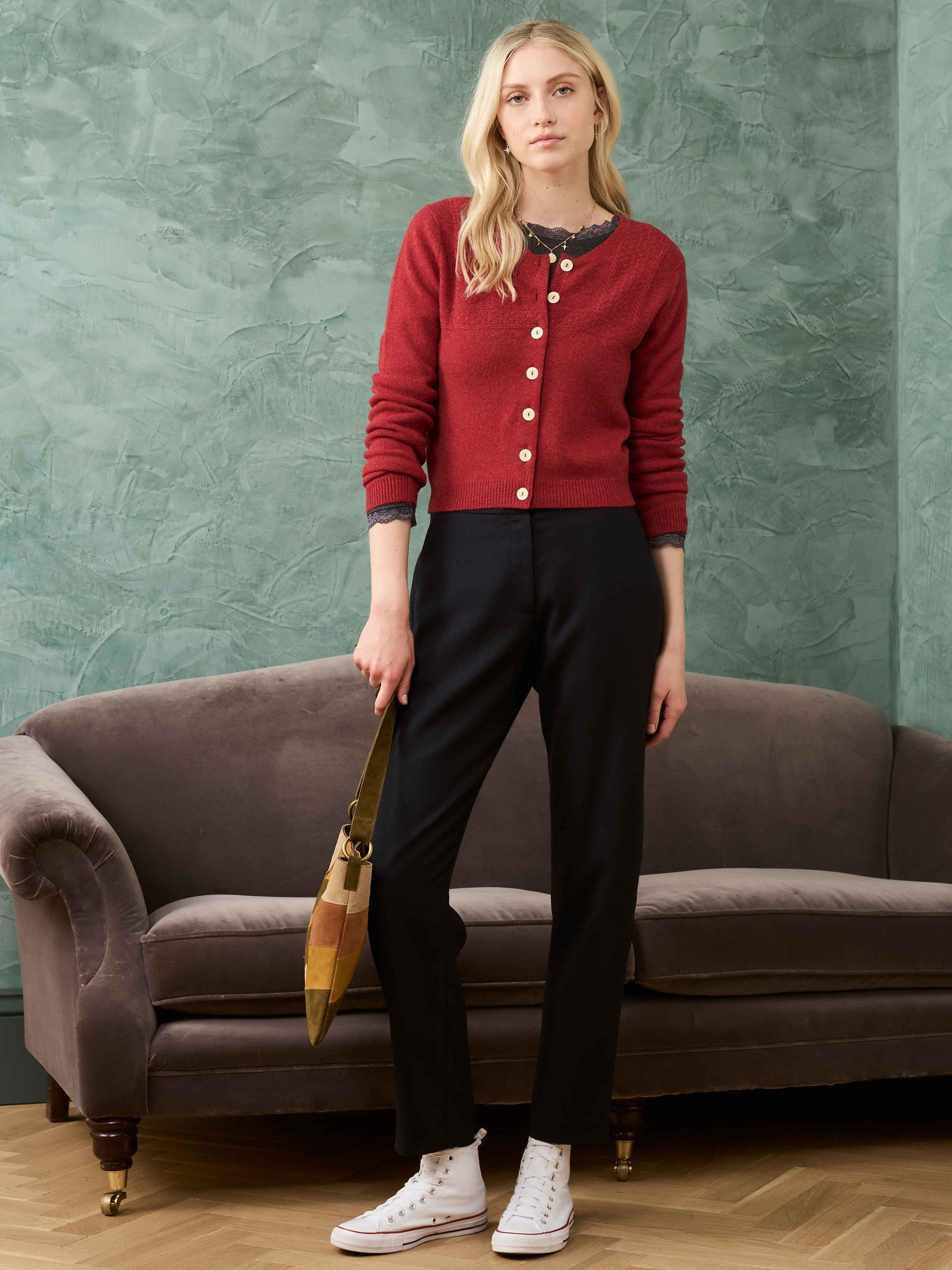 Brora Guernsey Cashmere Cardigan Clay