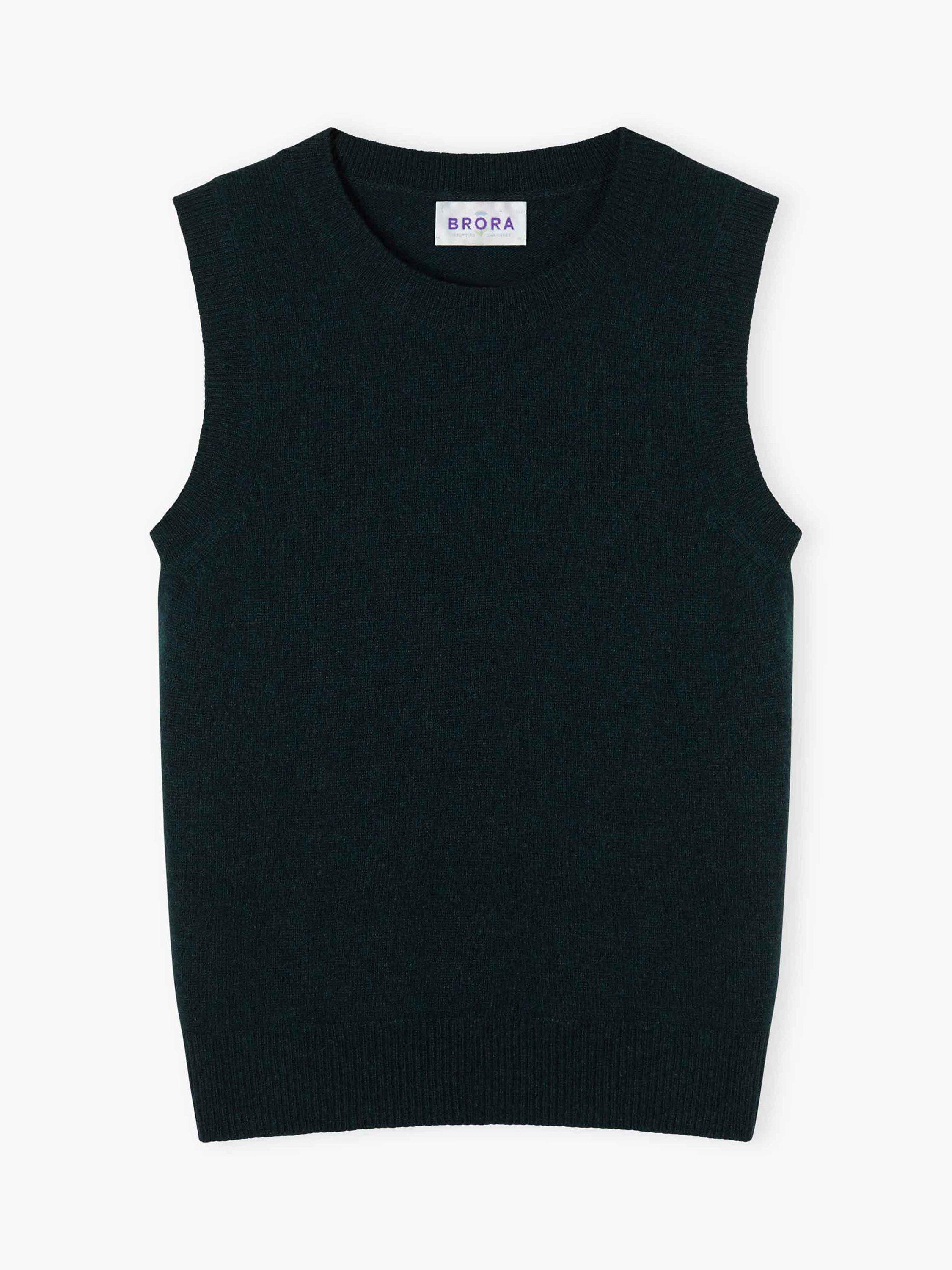 Brora Cashmere Tank Top, Pine, 8