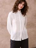 Brora Lace Trim Organic Cotton Shirt, White