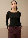 Brora Lace Trim Scoop Neck Top