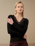 Brora Lace Trim V-Neck Top
