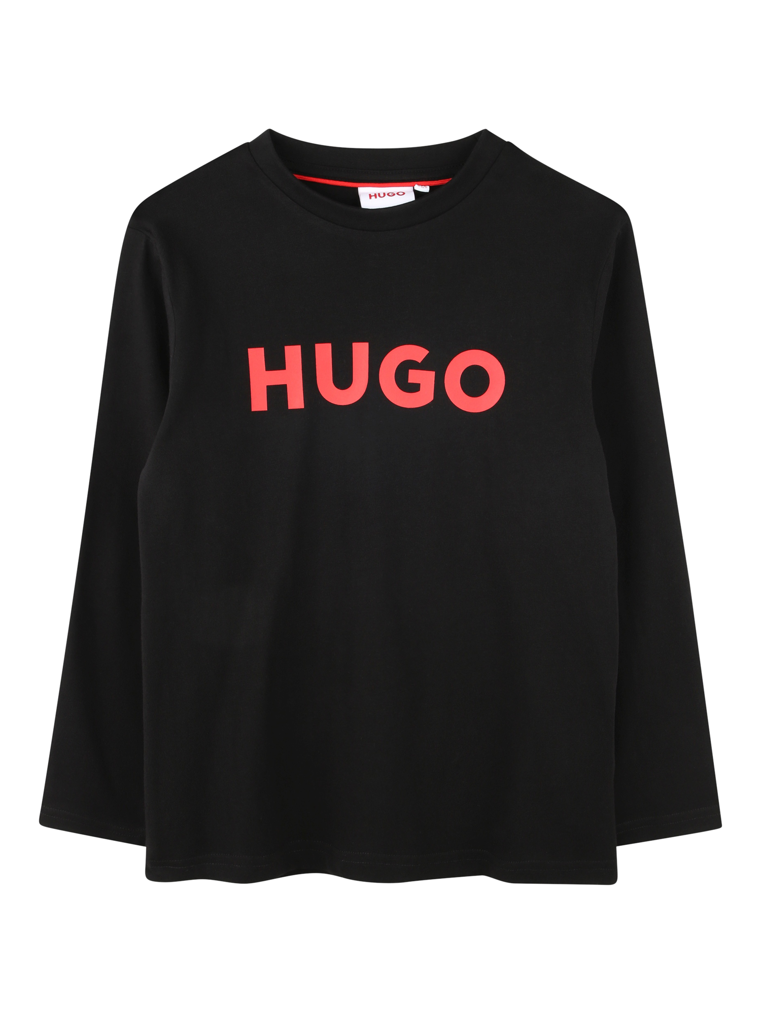 HUGO Kids' Logo Long Sleeve T-Shirt, Black