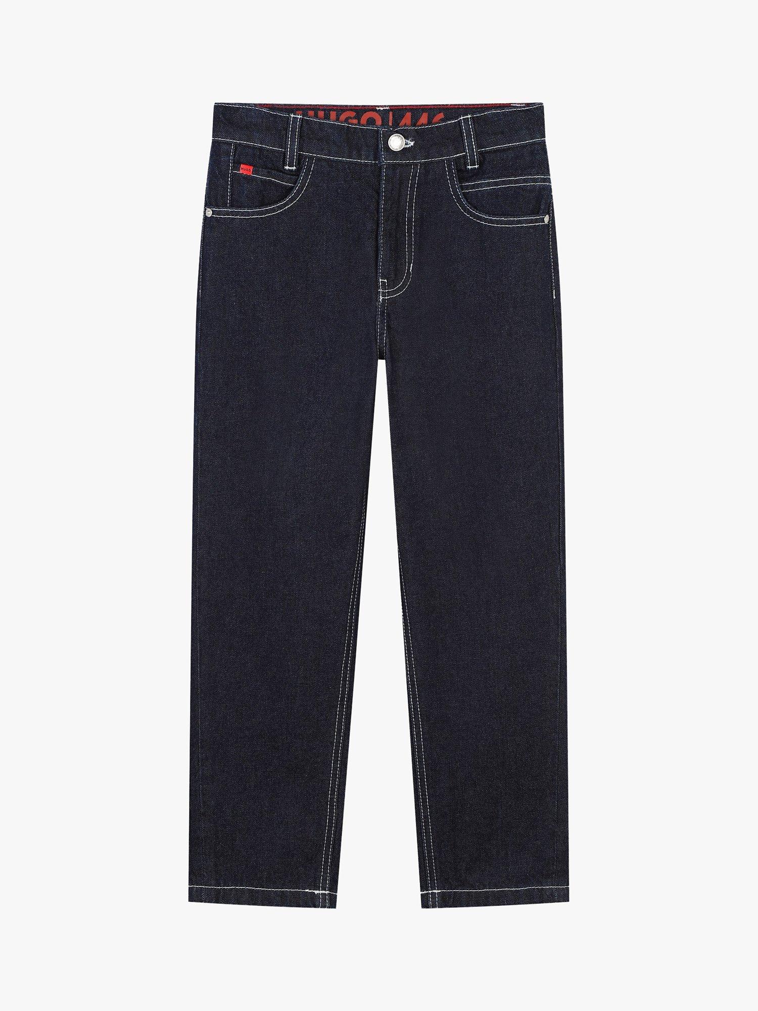 Product image 1 of 2, which shows HUGO BOSS Kids' Loose Fit Jeans, Dark Navy, 8 years
