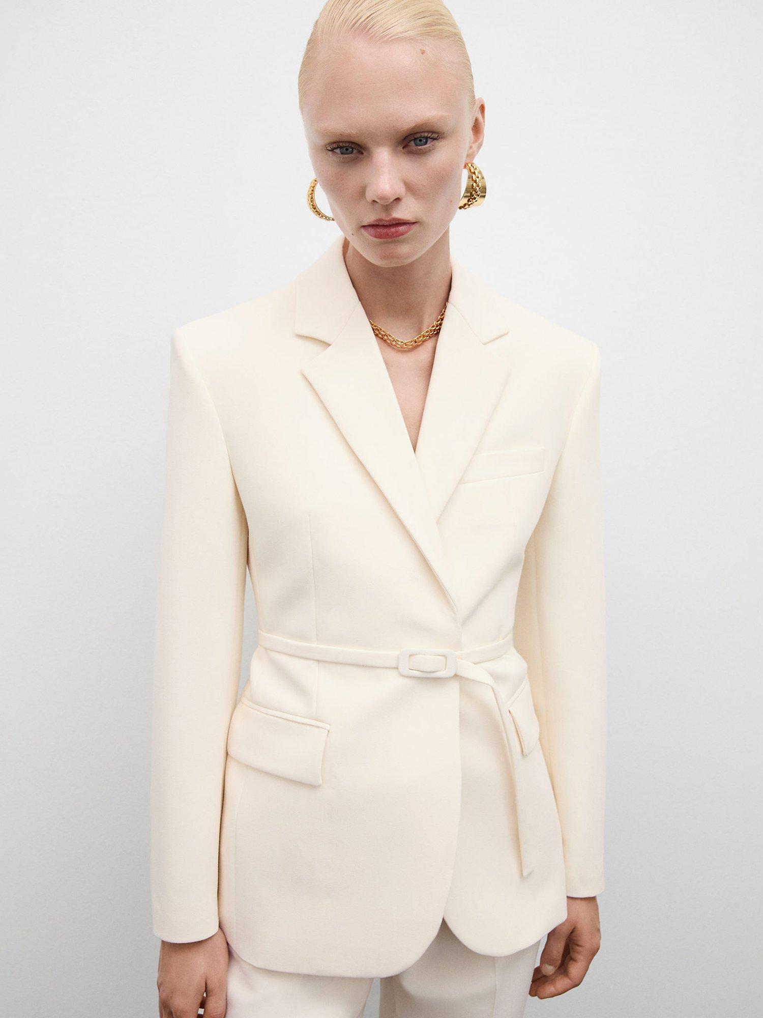 Belted blazer hot sale