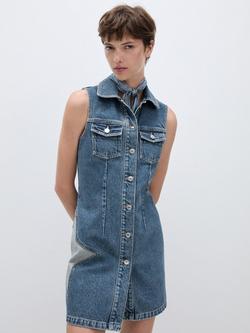 Mango Ashley Denim Mini Dress, Open Blue, Open Blue