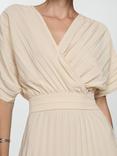 Mango Athens Pleated Midi Dress, Beige