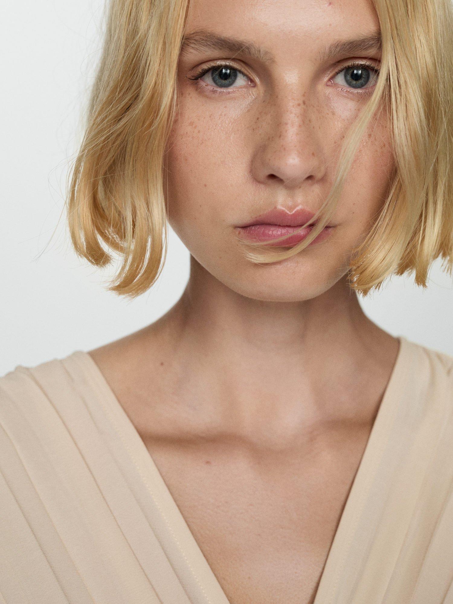 Product image 5 of 6, which shows Mango Athens Pleated Midi Dress, Beige, 8