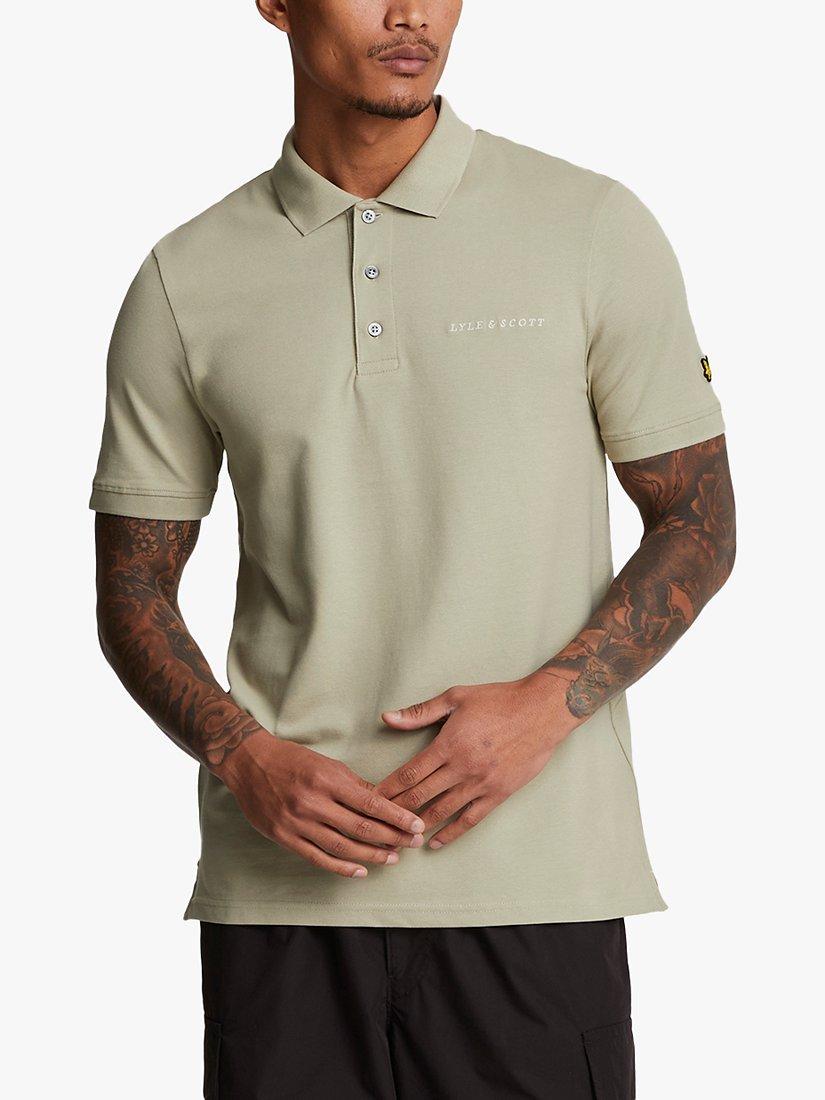 Product image 1 of 5, which shows Lyle & Scott Embroidered Logo Polo Shirt, Dried Sagecove, XS