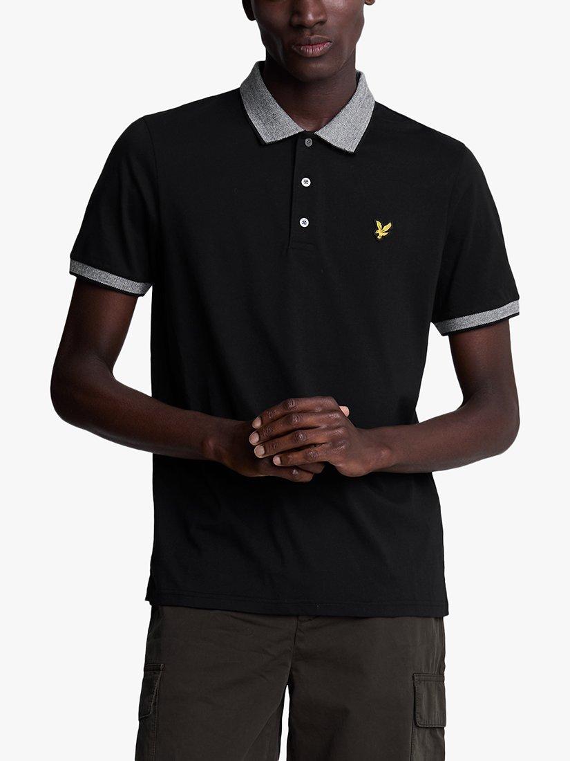 Lyle Scott Tipped Polo Shirt Jet Black White