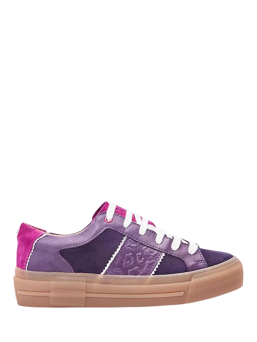 Moda in Pelle Amande Suede Chunky Trainers, Purple