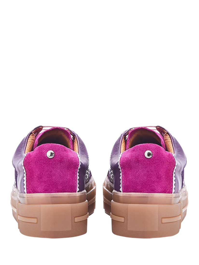 Product image 4 of 5, which shows Moda in Pelle Amande Suede Chunky Trainers, Purple, 3