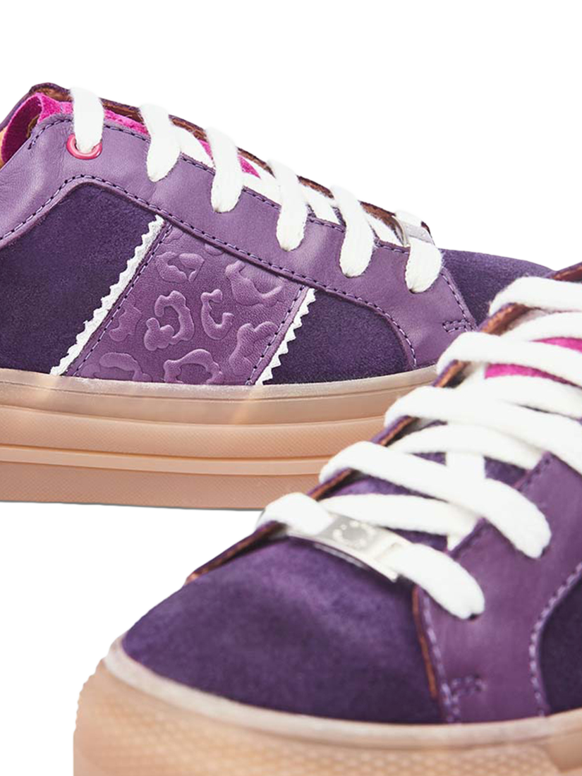 Product image 5 of 5, which shows Moda in Pelle Amande Suede Chunky Trainers, Purple, 3