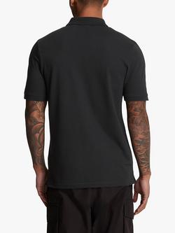 Lyle & Scott Embroidered Logo Polo Shirt - view 2, Jet Black/White