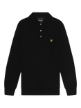 Lyle & Scott Knitted Long Sleeve Cotton Merino Wool Blend Polo Shirt