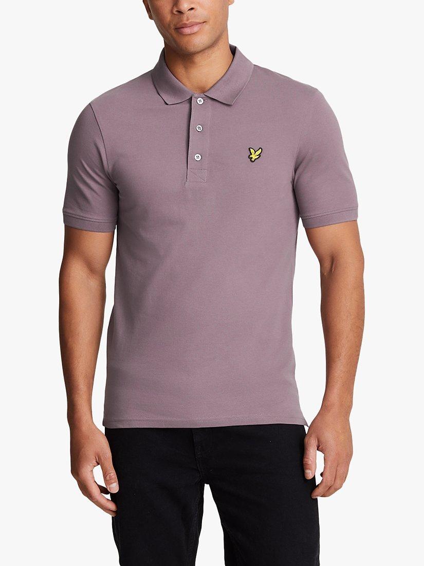 Product image 1 of 5, which shows Lyle & Scott Plain Polo Shirt, Highland Mauve, XS