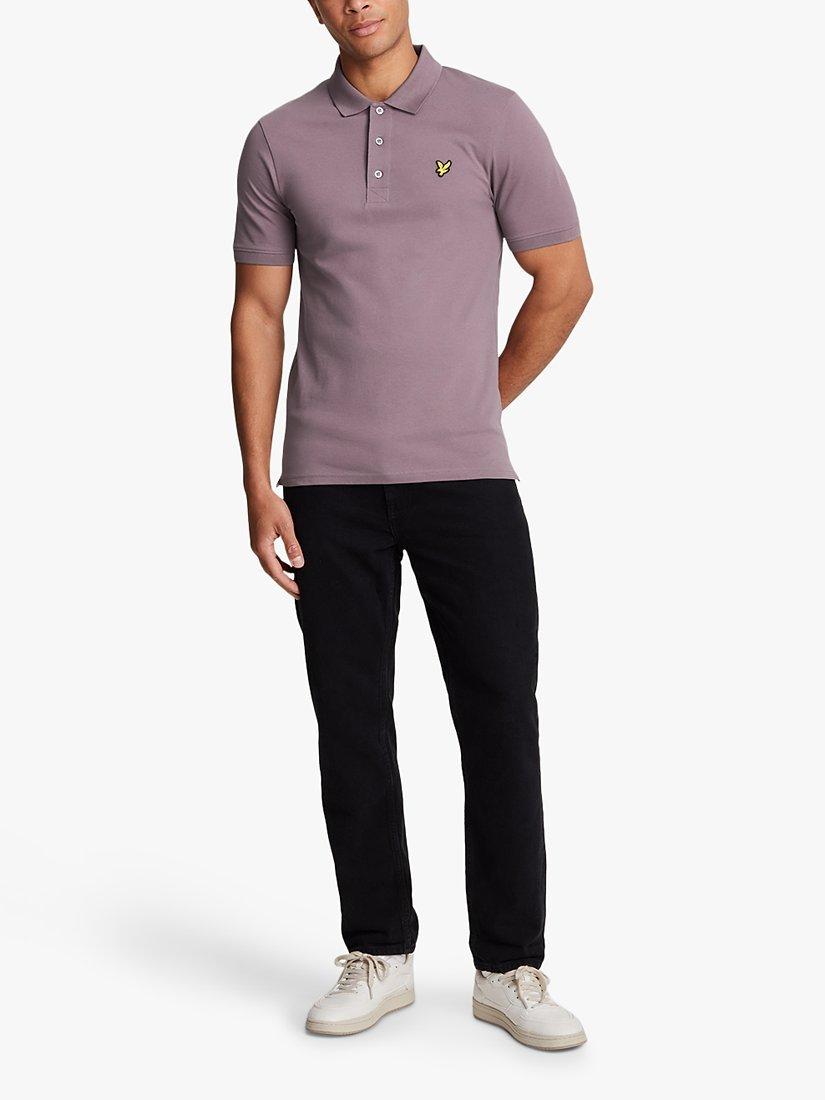 Product image 4 of 5, which shows Lyle & Scott Plain Polo Shirt, Highland Mauve, XS