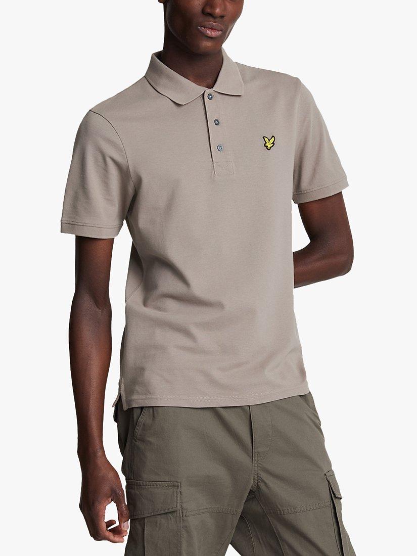 Product image 1 of 5, which shows Lyle & Scott Plain Polo Shirt, Sage Uniform, XS