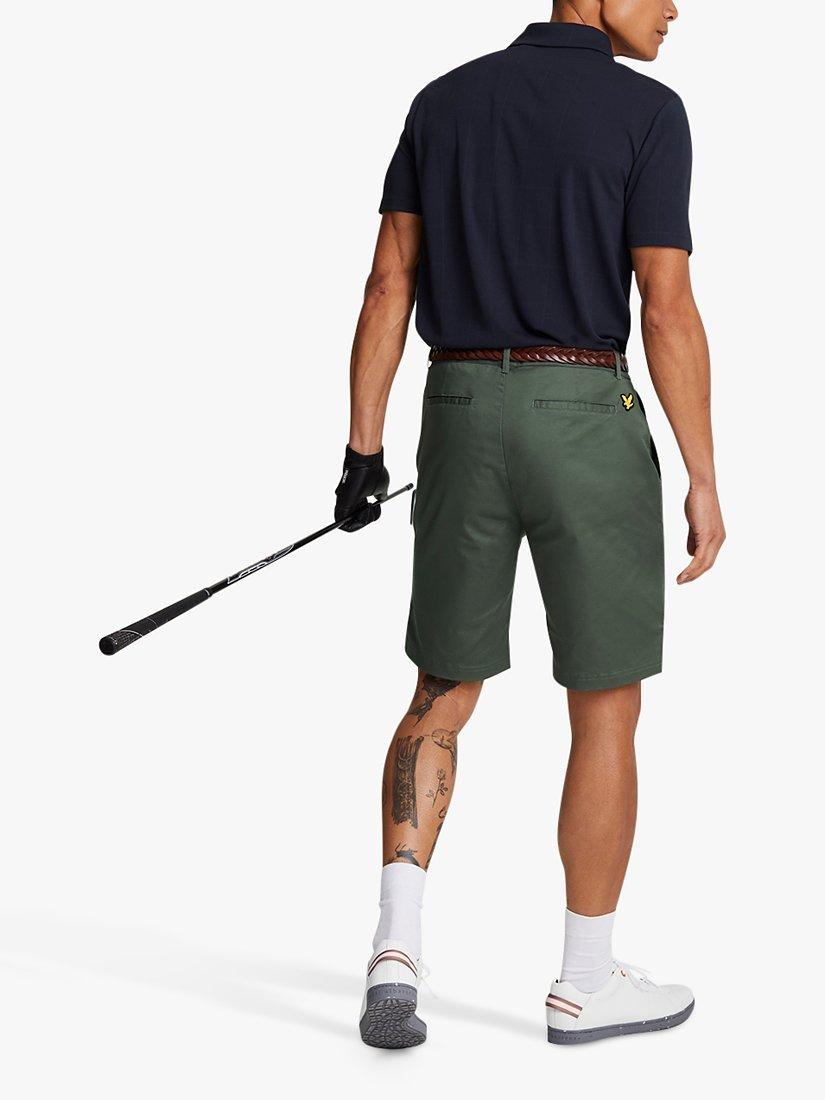 Product image 2 of 5, which shows Lyle & Scott Golf Stretch Chino Shorts, Cactus Green, 28