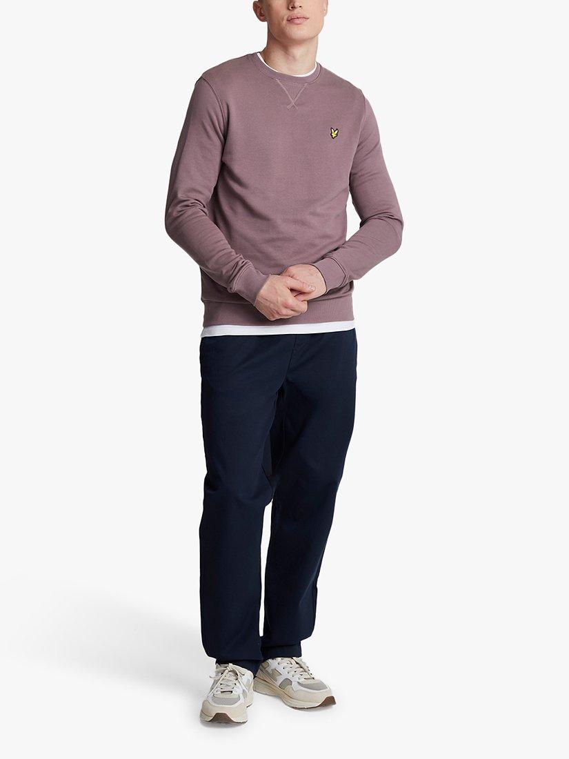 Product image 4 of 5, which shows Lyle & Scott Cotton Crew Neck Sweatshirt, Highland Mauve, XS
