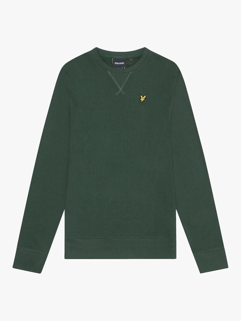 Product image 3 of 5, which shows Lyle & Scott Cotton Crew Neck Sweatshirt, Argyle Teal, XS