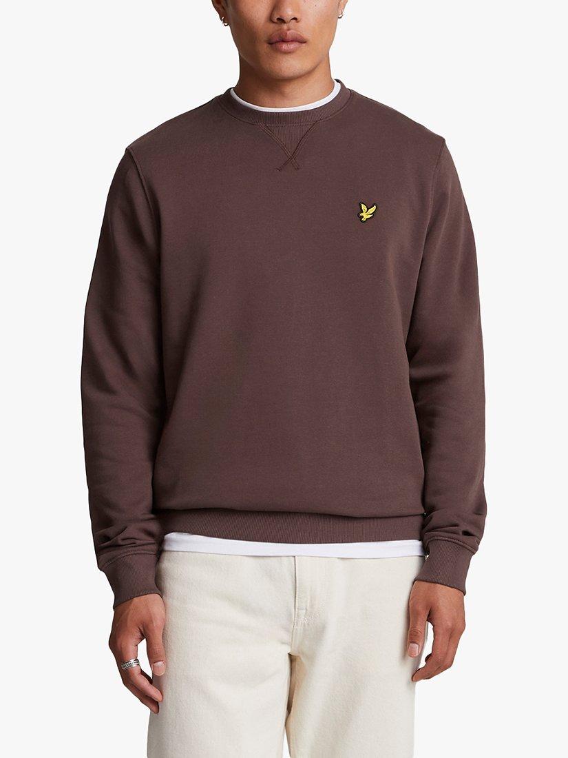 Product image 1 of 5, which shows Lyle & Scott Cotton Crew Neck Sweatshirt, Deep Mahogany, XS