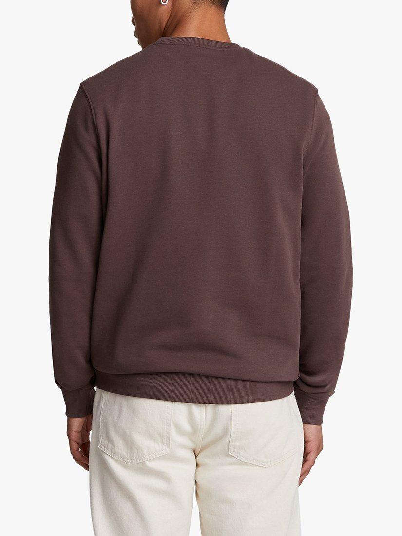 Product image 2 of 5, which shows Lyle & Scott Cotton Crew Neck Sweatshirt, Deep Mahogany, XS