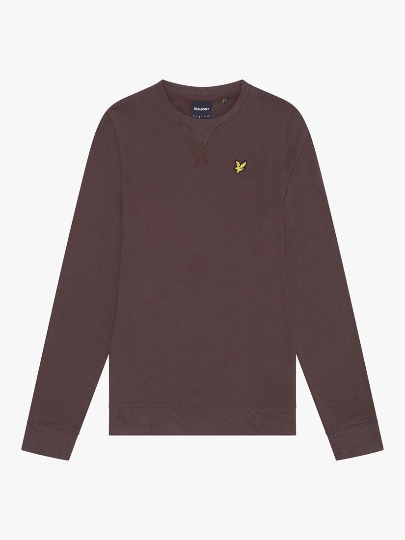 Product image 3 of 5, which shows Lyle & Scott Cotton Crew Neck Sweatshirt, Deep Mahogany, XS