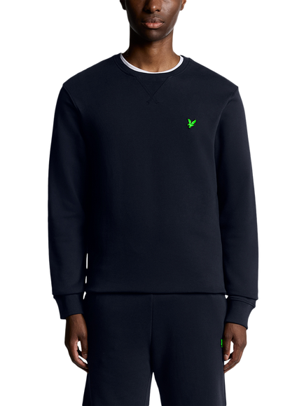 Lyle & Scott Logo Crew Neck Cotton Sweatshirt, Dark Navy