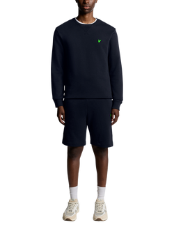 Lyle & Scott Logo Crew Neck Cotton Sweatshirt - view 2, Dark Navy