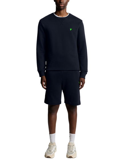 Lyle & Scott Logo Crew Neck Cotton Sweatshirt - view 2, Dark Navy