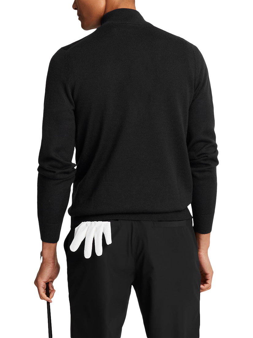 Product image 3 of 5, which shows Lyle & Scott Golf Half Zip Merino Wool Blend Jumper, Jet Black, XS