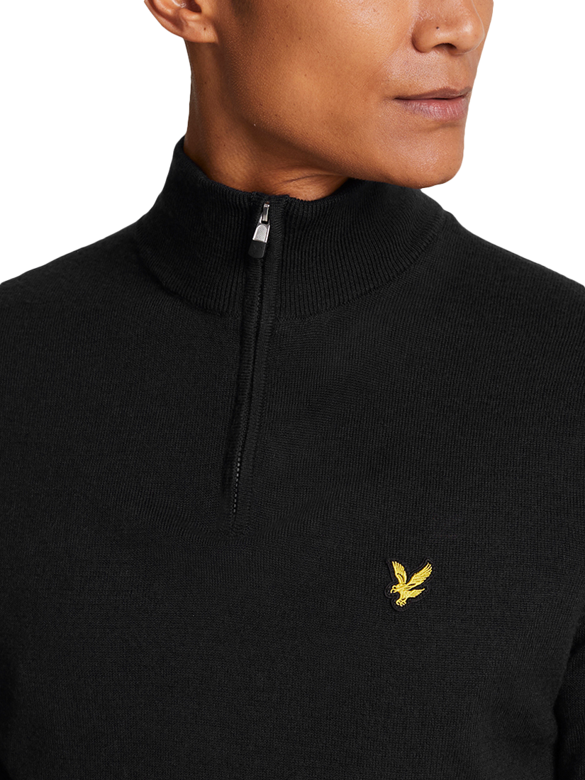 Product image 4 of 5, which shows Lyle & Scott Golf Half Zip Merino Wool Blend Jumper, Jet Black, XS