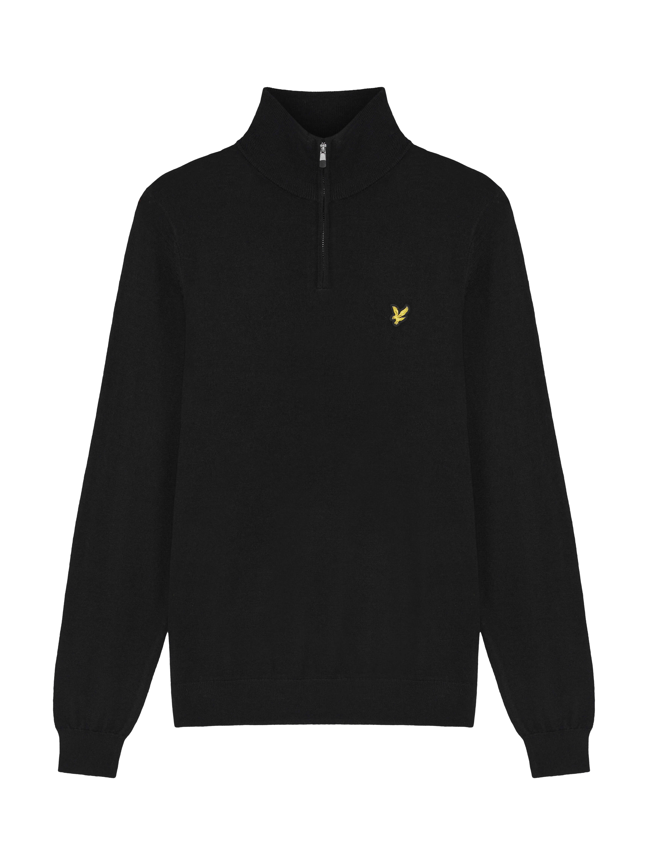 Product image 5 of 5, which shows Lyle & Scott Golf Half Zip Merino Wool Blend Jumper, Jet Black, XS