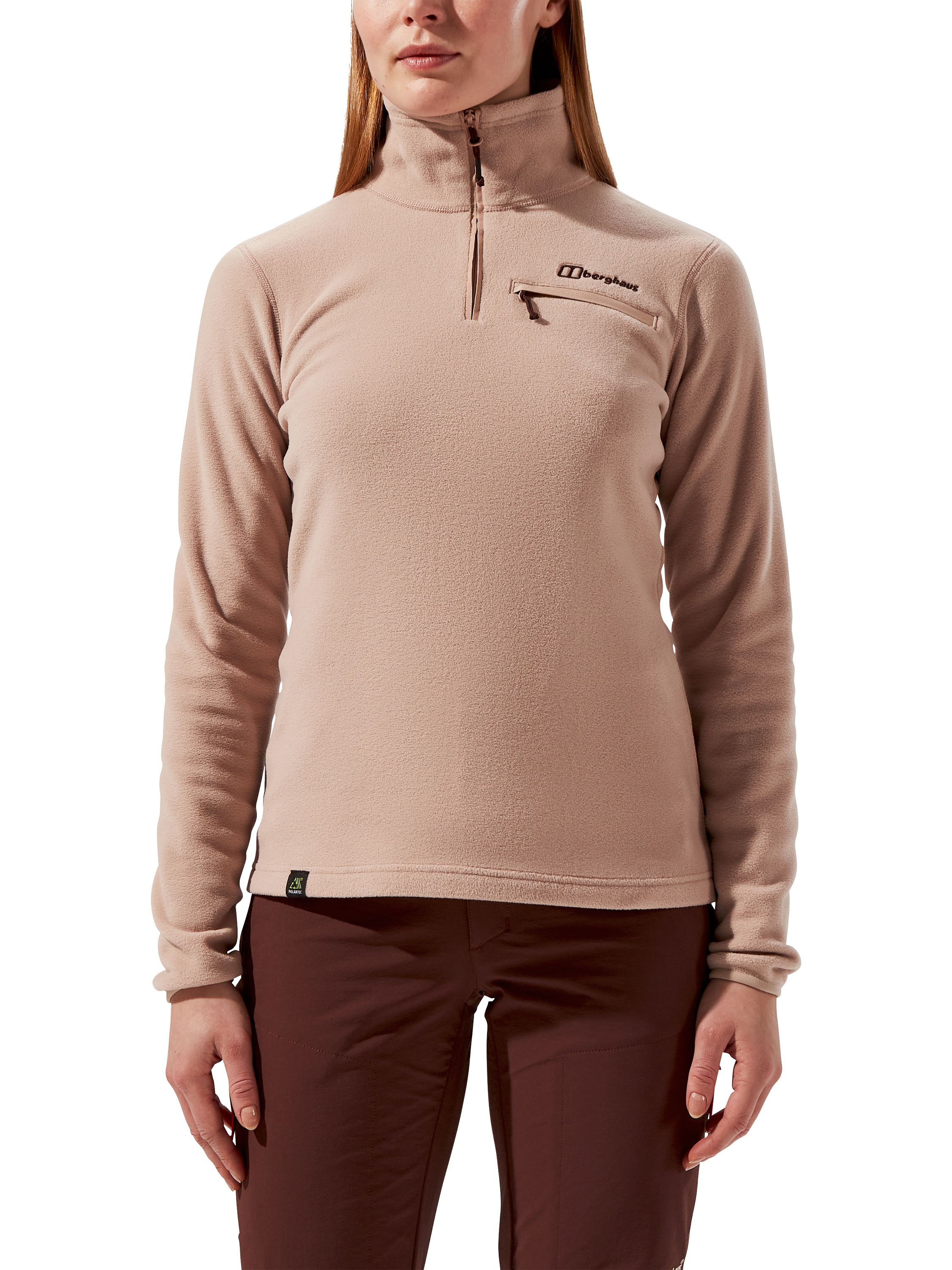 Product image 1 of 5, which shows Berghaus Prism 2.0 Micro Half Zip Polartec Fleece, Pink Clay, 8