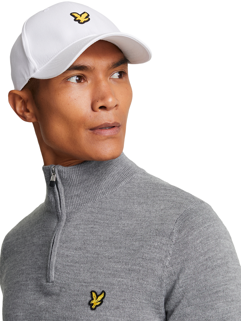 Product image 4 of 5, which shows Lyle & Scott Golf Half Zip Merino Wool Blend Jumper, Mid Grey Marl, XS